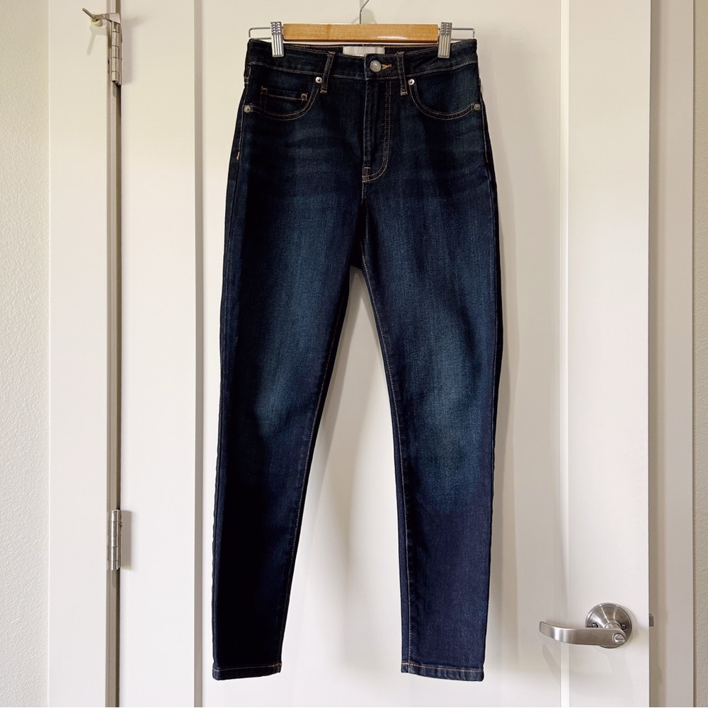 Everlane Curvy Authentic Stretch High-Rise Skinny Jean dark blue wash in size 26